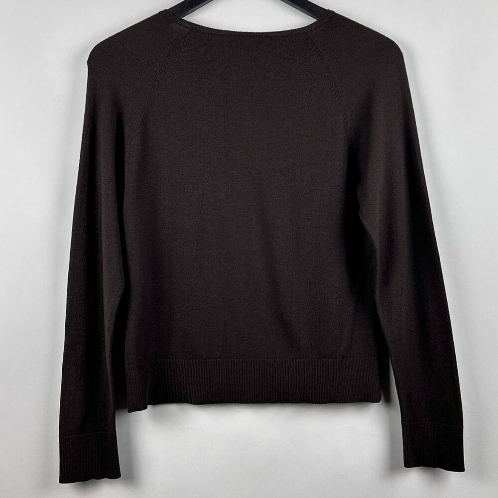 Talbots Brown Lightweight Scoop Neck Sweater Rayon Nylon Size Small Petite SP - Picture 8 of 9